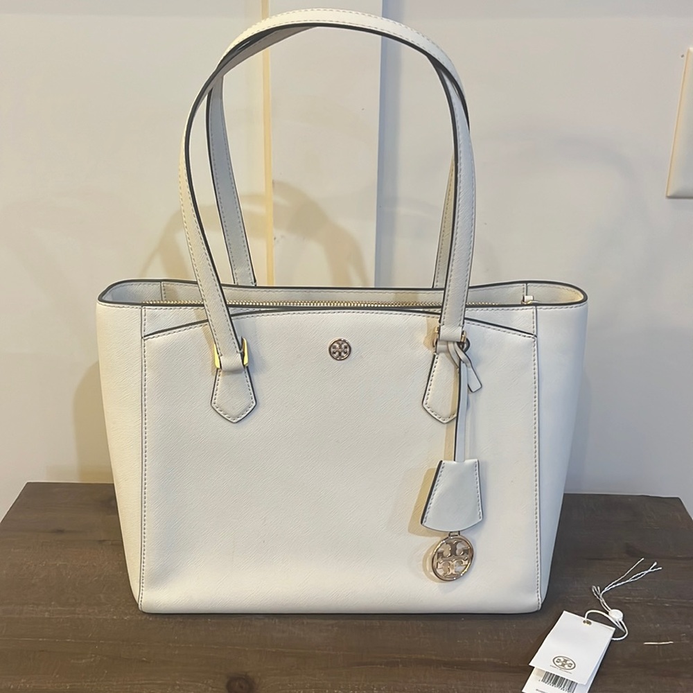 Tory Burch White Tote Bag